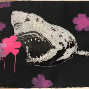 SHARK WITH PINK FLOWERSBY BAMBI