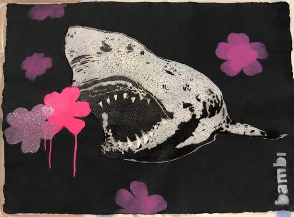 SHARK WITH PINK FLOWERSBY BAMBI